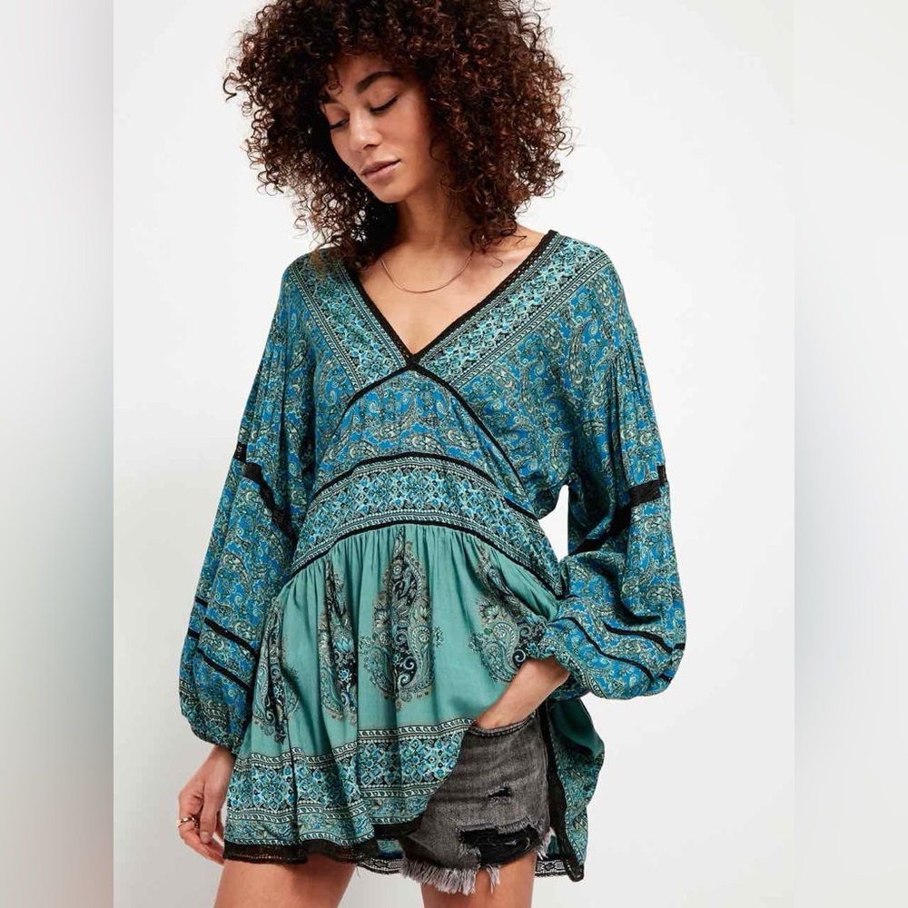 NWOT Free people Luna Scarf Tunic Top